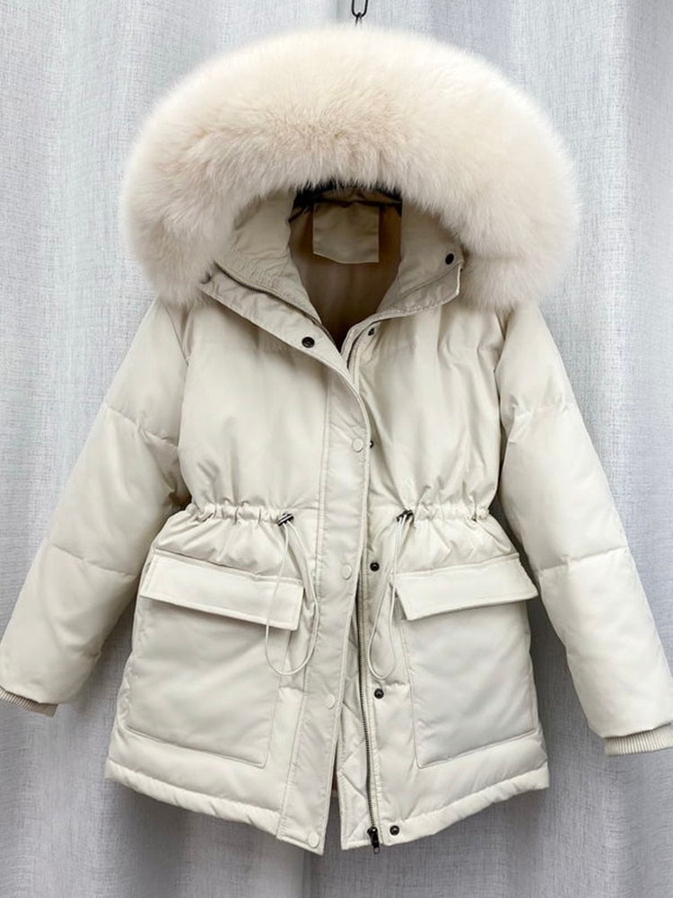 Padded Fur Parka New Big Fur Collar Down Winter Jacket