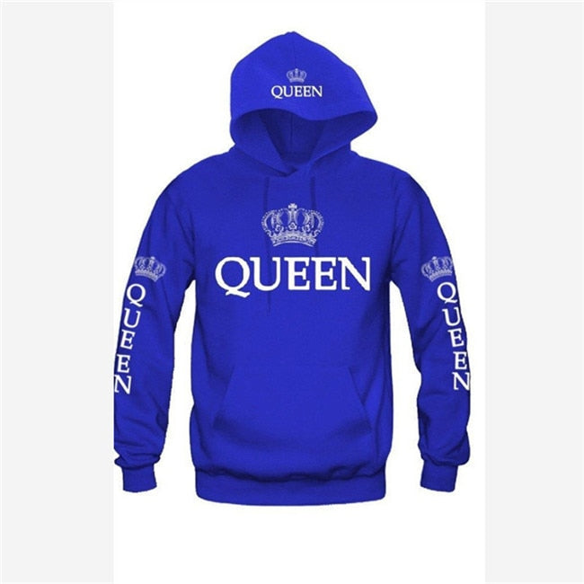 Women Men Hoodies Pullovers Tracksuits King Queen Printed Sweatshirt Lovers Couples Hoodie Hooded Sweatshirt