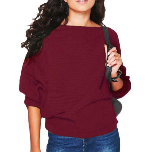 Slash Neck Pullovers Sweaters Primer Blouse Batwing Dolman