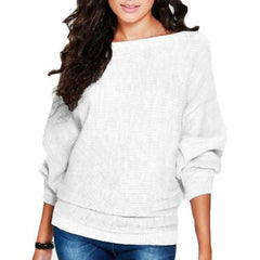 Slash Neck Pullovers Sweaters Primer Blouse Batwing Dolman