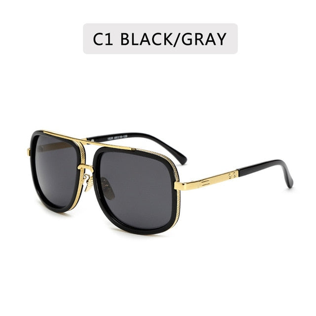 Big Frame Sunglasses Men Square  Metal Sun Glasses