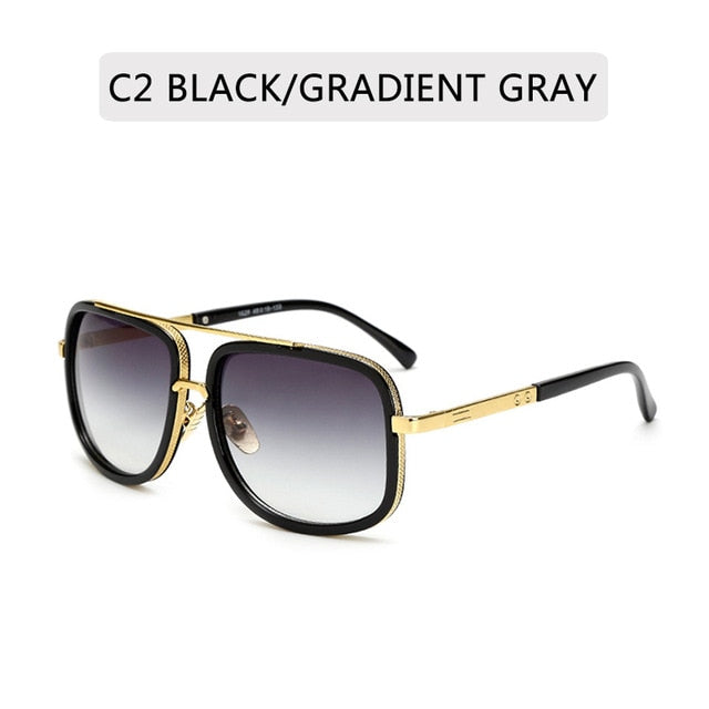 Big Frame Sunglasses Men Square  Metal Sun Glasses