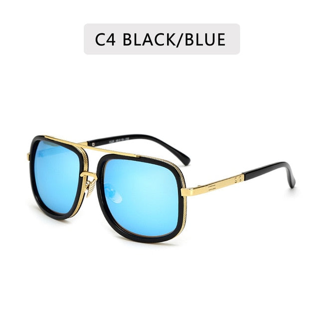 Big Frame Sunglasses Men Square  Metal Sun Glasses