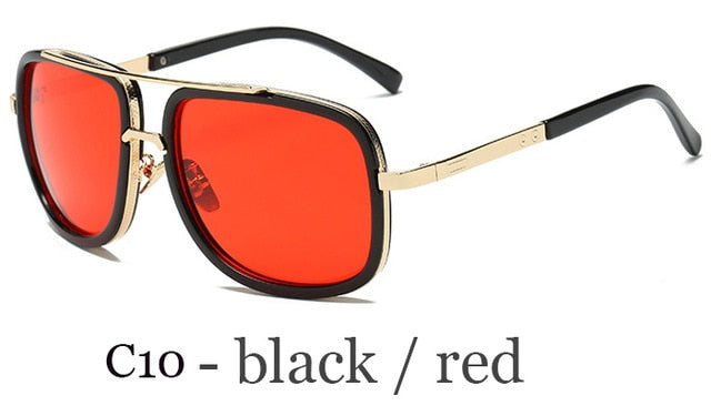 Big Frame Sunglasses Men Square  Metal Sun Glasses