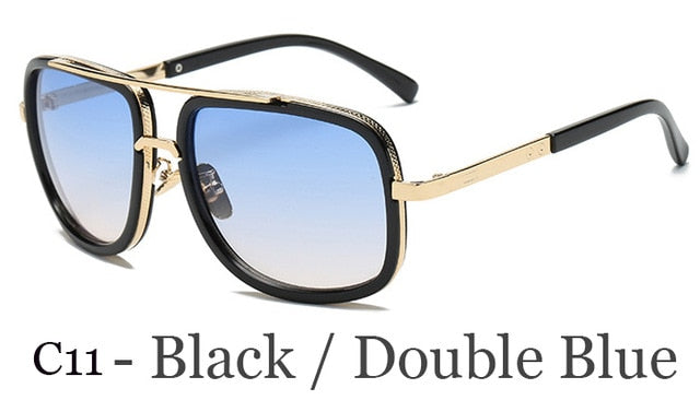 Big Frame Sunglasses Men Square  Metal Sun Glasses